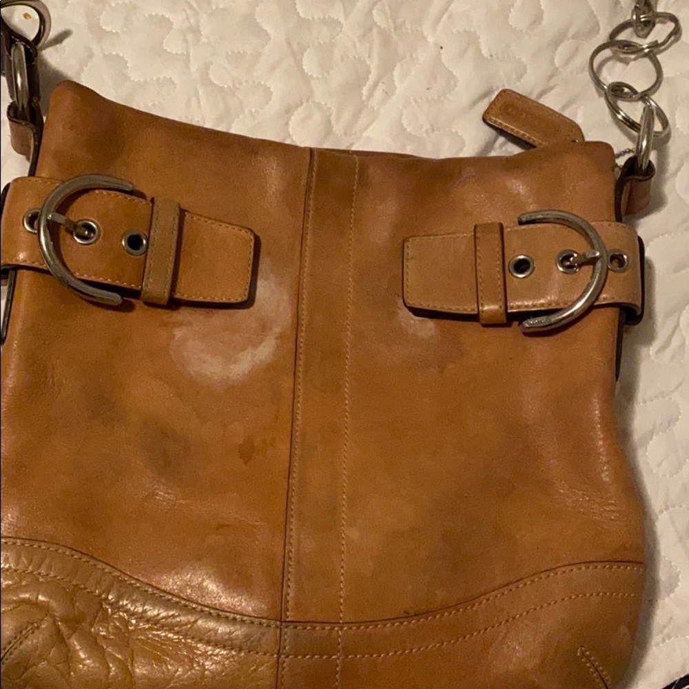 Coach leather messenger cross body purse